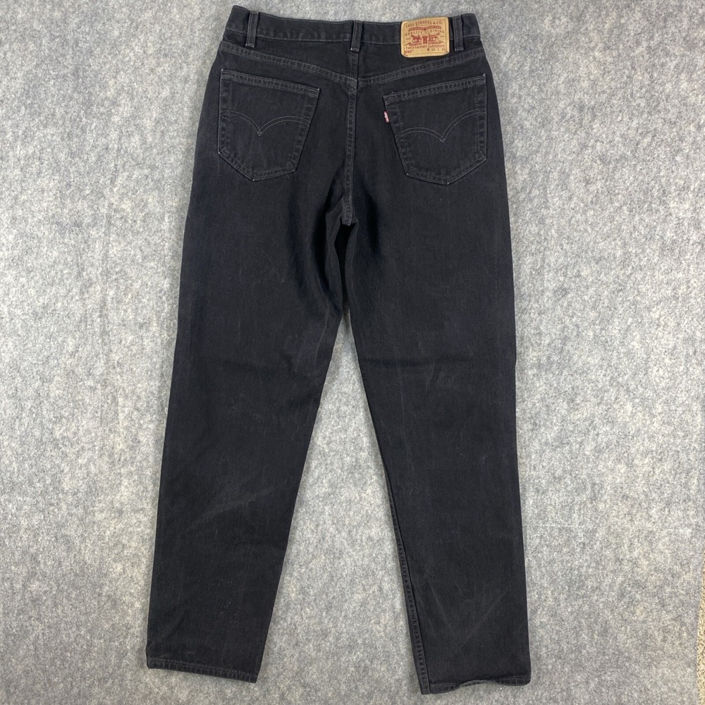 VTG Levis Jeans Mens 36x36 Black 550 Relaxed Tapered Made in USA 90s Denim EUC